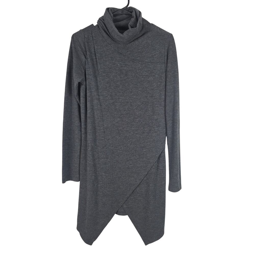 Le Lis Turtle Neck Mini Dress S Womens Gray Long Sleeve Lagen Look Stretchy